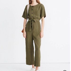 Madewell Short-Sleeve Belted Jumpsuit